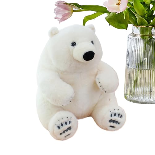 Ceprznvey Polar Bear Plüschspielzeug, niedliches Tierspielzeug, getuftete Tiere, weiche Wurfkissen, Sleeping Soothing Toys, Sammlerpuppen, Heimdekoration für Wohnzimmer, Schlafzimmer, Kinderzimmer von Ceprznvey