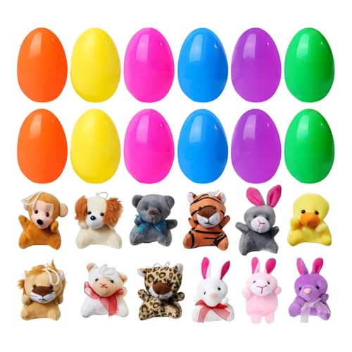 Ceprznvey Prefilled Easter Egg, Spring Plush Toys, Holiday Basket Stuffers, Assorted Animal Designs Cute and Cuddly Fun Surprises Inside Sturdy for Children, Mehrfarbig von Ceprznvey