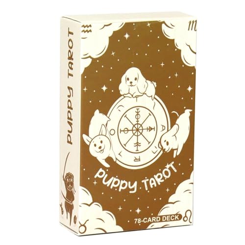 Ceprznvey Puppy Tarot Deck, Dog Oracle Cards, 78 Pieces Fate Divination Full English Fortune Telling Board Game for Family Party Entertainment, 4.06x2.36 Inches, 135g von Ceprznvey