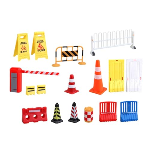 Ceprznvey Road Sign Toy, Road Signs for Kids Play Traffic Toys,17x Traffic Cone Crosswalk Signal Toys, Traffic Road Signs Educational Playset for Boys, Girls, PVC von Ceprznvey