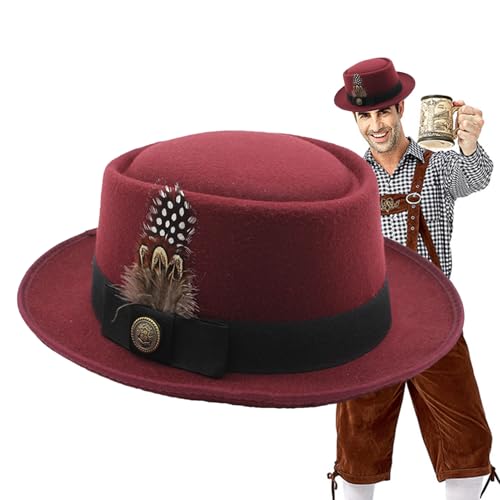 Ceprznvey Schwarze Melone, Oktoberfest-Hut-Kostüm, Oktoberfest-Hüte für Herren, Oktoberfest-Outfits für Damen, Oktoberfest-Kostümzubehör mit Federn, Emblemen, für das Oktoberfest, Volksfeste für Ceprznvey Schwarze Melone, Oktoberfest-Hut-Kostüm, Oktoberfest-Hüte für Herren, Oktoberfest-Outfits für Damen, Oktoberfest-Kostümzubehör mit Federn, Emblemen, für das Oktoberfest, Volksfeste für von Ceprznvey