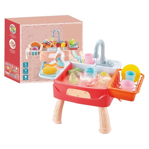 Ceprznvey Spielzeugwaschbecken | Nachahmung Baby – automatisches System des Wasserzyklus in der Spülmaschine mit Zubehör – Lernspielzeug für Vorschule und Kleinkinder Ceprznvey Spielzeugwaschbecken | Nachahmung Baby – automatisches System des Wasserzyklus in der Spülmaschine mit Zubehör – Lernspielzeug für Vorschule und Kleinkinder von Ceprznvey