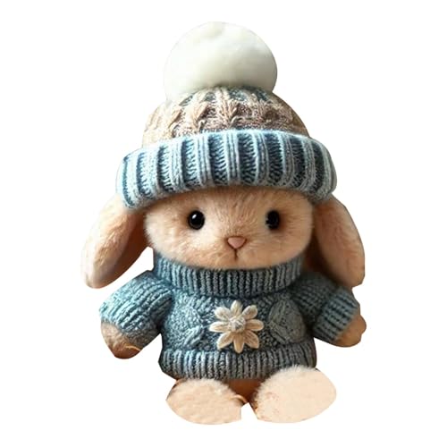 Ceprznvey Stuffed Bunny, Rabbit Doll, Cute Handmade Emotional Support with Inspirational Card Easter Plush Toy for Home Christmas Springtime Seasonal Decorations, Polyester von Ceprznvey