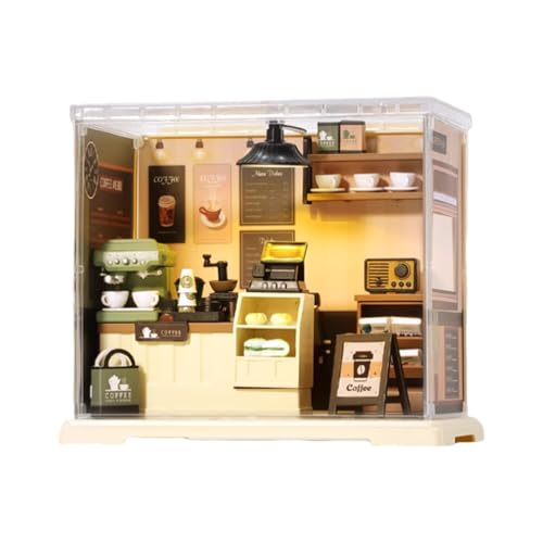 Ceprznvey Tiny House Kit, Mini Doll Home Set, Realistic Miniature Coffee Shop, Creative Activity Compact Kitchen Building Handmade Assembly Model Toy for Teens Adults, 15.3x17.6x12.3cm Ceprznvey Tiny House Kit, Mini Doll Home Set, Realistic Miniature Coffee Shop, Creative Activity Compact Kitchen Building Handmade Assembly Model Toy for Teens Adults, 15.3x17.6x12.3cm von Ceprznvey