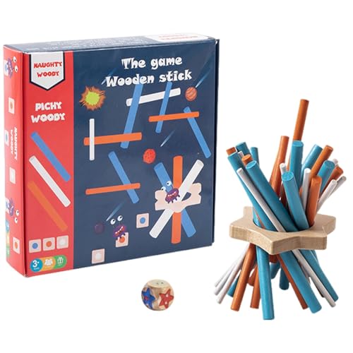 Ceprznvey Wooden Sticks Stacking Game, Portable Family Fun Game, Funny Wooden Sticks, Hand Challenge Game for Family Gatherings, Parties, Travel, Classroom, 6.3x6.5x1.18 inches von Ceprznvey