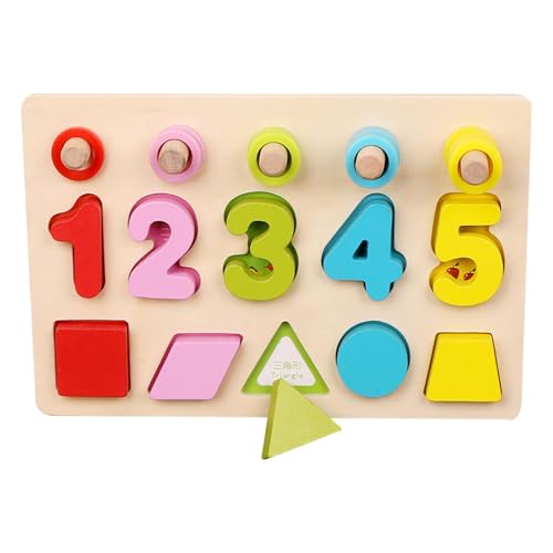 Color Matching Board, Wooden Puzzle Toy, Number Learning Game, Safety Materials Sturdy Lightweight Portable Eco-Friendly for Kids, 8.86x5.91x1.97 Inches von Ceprznvey