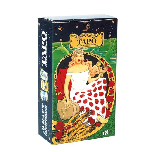 Divination Tarotkarten, Wahrsagerspiel, Deckkarten Tarot, Waite Tarotkarten mit Papier Bedienungsanleitung, Freunde versammeln Spielen Wahrsagung, Russische Version Standard Tarotdecks von Ceprznvey