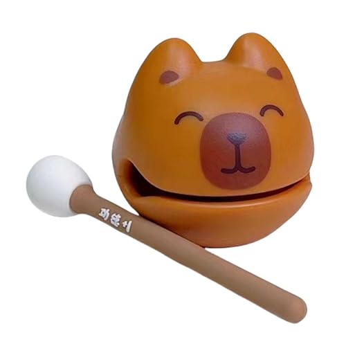 Drum Meditation, Cute Fish Drum, Portable Meditation Ornament, Cartoon Animal Wooden Fish for Adults, Stress Relief Zen Block Drum, Small Knock Toy, 10.4cm/4.09 inches von Ceprznvey