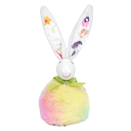 Easter Bunny, bunte Plüschpuppe, große Ohren, lustiges Aussehen, Spring-Themed Adds Festlicher Charm, weich und niedlich für Kinder, 3,94 x 9,06 Zoll von Ceprznvey