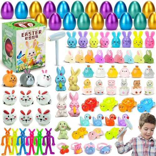 Easter Hunt Toys Set, Filled Easter Decorations, Egg Smashing Toys, Easter Celebration Toys, Easter Festliche Favoriten, Easter Eggs Hunt for Girls Boys, Classroom Prize Supplies von Ceprznvey