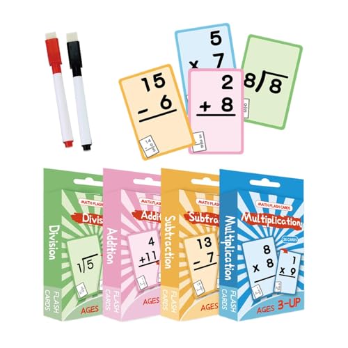 Flash Cards, Multiplication Flash Cards, Home School Flash Cards, Kindergarten Learning Cards, Math Flash Cards Home School Dry Erase Multiplication and Math Learning Tool for Children Aged 6 and Up von Ceprznvey