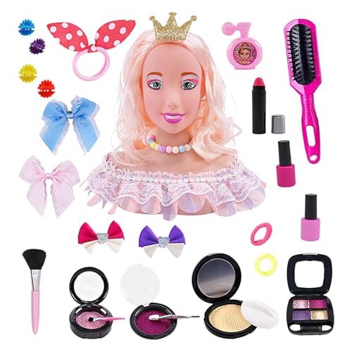 Hairdressing Doll, Hair Styling Mannequin, Kids Hair Styling, Pretend Play Doll, Sturdy Material Enhances Creativity Easy to Use Adds Fun to Playtime Enhances Learning for Home and School, Ages 3+ von Ceprznvey