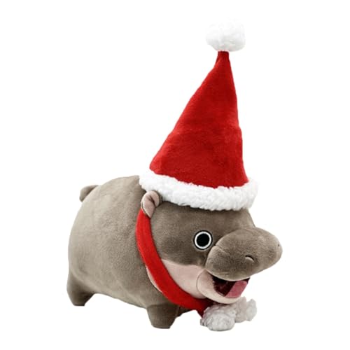 Hippo Stuffed Animal, Christmas Cuddly Hippo Plüschpuppe, Haustier, , Mädchen, Huggable Tiere, Schlafunternehmen für Study Room, Auto, 5,51 x 5,12 x 11,02 Zoll von Ceprznvey