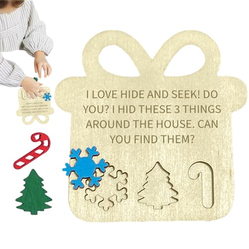 Holiday Game Sets, Christmas Hide and Seek Set, Christmas Wooden Crafts, Interactive Christmas Hide and Seek Blocks for Home Festival Games, 10x10cm/3.94x3.94 inches von Ceprznvey