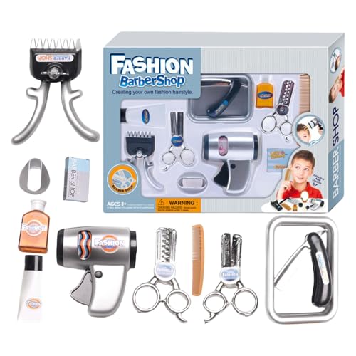 Kids Barber Toy, Barber Set for Kids, Interactive Kids Playset, Role Shaving Kit, Pretend Hair Salon Toy, Toy Hair Salon Playset, Bildung Haarstyling-Set für interaktives Lernen von Ceprznvey