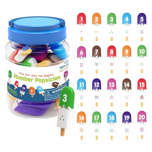 Kids Counting Game, Number Matching Game, Number Learning Toys, Educational Toys, Cute Ice Cream Resources Games, Fun and Engaging Matching Game, 3,94 x 3,94 x 5,59 Zoll Kindergarten Manipulative von Ceprznvey