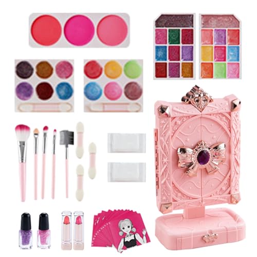 Kinder-Make-up-Spielzeug, Pretend Play Makeup Toys, Little Girl Princess Cosplay Makeup Set, Safe and Harmless Makeup Dresser, 11.42x7.09x4.72 Inches for Christmas, Birthday, New Year and Children's von Ceprznvey