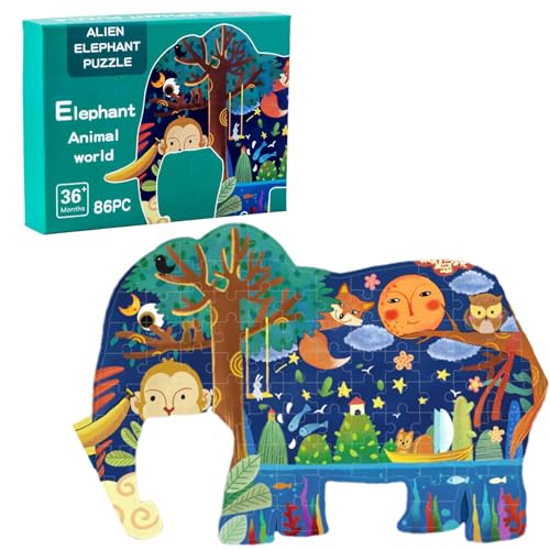 Kinder-Puzzle, Cartoon-Elefanten-Puzzle, Unterwasser Weltpuzzle, Lern-Puzzle für Kinder mit lustigen Tiermotiven, ideal für Klassenzimmer, Zuhause, Schule, Aktivitäten von Ceprznvey