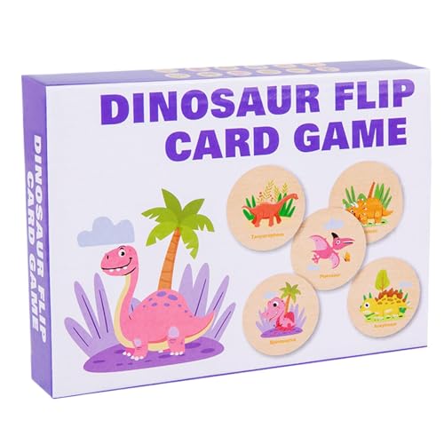 Matching Game, Kids Card Game, Dinosaur-Themed Wooden Educational Toy for Logical Thinking and Cognitive Development, Children Aged 3+ Years Old, 6,81 x 5 x 1,18 Zoll 125 g von Ceprznvey