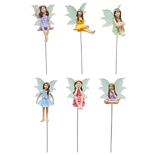 Miniature Fairy, Fluorescent Statues, Small Resin Set, Decorative Cute Collectible Adds Whimsy Sturdy Easy to Display Fun to Use for Garden, 5.71x1.77 Inches von Ceprznvey