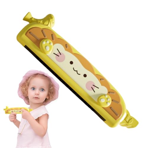 Mundharmonika, Lernspielzeug, Cartoon-Harmonika, Beginner Musical Instrument, ABS-Material, Whistle Small Speaker, lustiges Lernspielzeug für Kinder, 7,48 x 2,17 x 0,98 Zoll von Ceprznvey