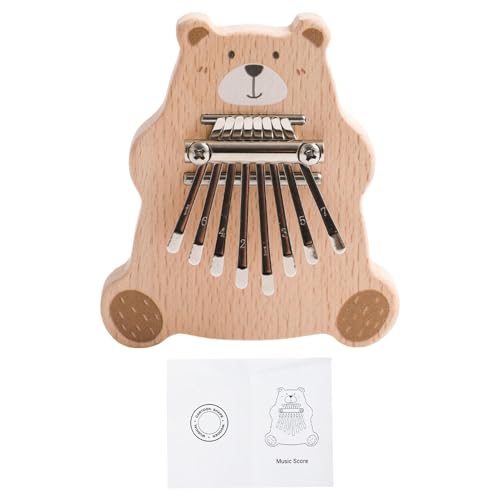 Music Toys, Thumb Piano, tragbares Bear Design Fun Activity, 8 Tasten, kompakte Größe, Lernwerkzeug, leicht, Musikinstrument für Musiker, 3,94 x 4,33 x 1,18 Zoll von Ceprznvey