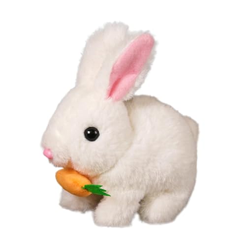 Plush Bunny, Interactive Toy, Wiggle Ears Twitching Nose Pet Simulation Cuddly Soft Colorful Design Companion Fun Activity, Bunny Toy for Kids, 7inch von Ceprznvey