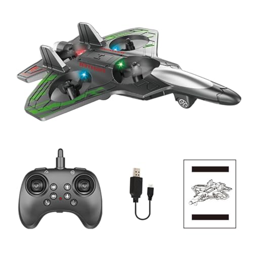 Remote Control Plane, LED Plane, RC Fighter Model, Flying Rc Drohne, LED Light-Up Foam Remote Control Plane Remote Control Model Rc Airplane Drone mit Glider und LED Lights für Jungen und Mädchen von Ceprznvey