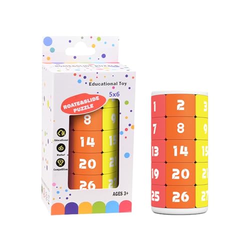 Rotating Number Puzzle, Number Sliding Puzzle, Kids Interactive Toy, 5 Layers Number Puzzle Cube, Cognitive Cubes Educational Toy, 3.74x1.77 Inches for Kids Boys and Girls Ages 3-8 von Ceprznvey