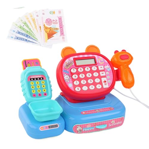 Toy Cash Register, Cash Register, Learning Math Skills Early Development Interactive Scanner Feature Fun Design Cute Style, Kids Calculator Toy for Children, 9.45x4.53x5.31inches von Ceprznvey