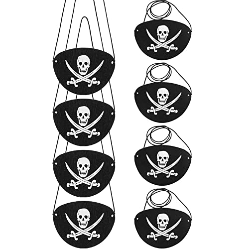 Augenklappe Pirat,Augenklappe Erwachsene,8 Pieces Verstellbare Augenklappe,Augenklappe Strabismus Verstellbare,Augenklappe,Augenklappe Pirat Erwachsene,Kinder,Piraten-Augenklappen,Pirate Eye Patches von Cerioll