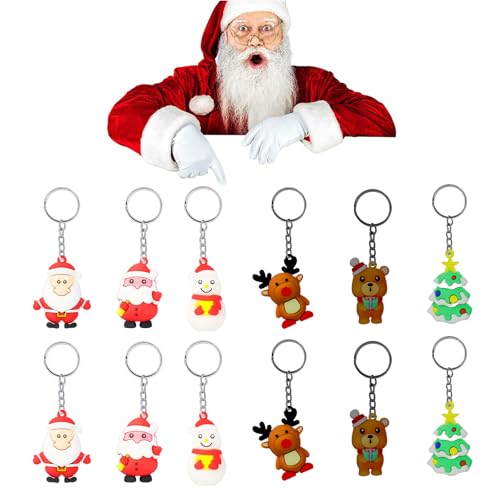Weihnachten Schlüsselanhänger, Weihnachten Cartoon Schlüsselanhänger, 12 Stück, Santa Claus, Schneemann, Weihnachtsbaum, Rentier Schlüsselanhänger, Weihnachtsmann Cartoon Schlüsselanhänger Weihnachten Schlüsselanhänger, Weihnachten Cartoon Schlüsselanhänger, 12 Stück, Santa Claus, Schneemann, Weihnachtsbaum, Rentier Schlüsselanhänger, Weihnachtsmann Cartoon Schlüsselanhänger von Cerioll