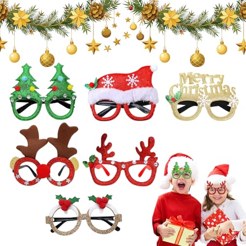 Weihnachtsbrille, 6 Stück Kreative Weihnachtsbrille Set, Weihnachtsfeier Deko Brille, Weihnachten Brillen Rahmen, Lustige Weihnachtsfeier Brille, Für Weihnachten Party Supplies Und Party Favors Weihnachtsbrille, 6 Stück Kreative Weihnachtsbrille Set, Weihnachtsfeier Deko Brille, Weihnachten Brillen Rahmen, Lustige Weihnachtsfeier Brille, Für Weihnachten Party Supplies Und Party Favors von Cerioll