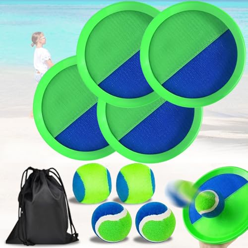 Cerkkapo Klettballspiel für Kinder,Klettballspielkinder mit 4 Fangscheiben 4 Bälle,Klettballspiel Wurfspiel,Wasserdicht Klettball Strandspielzeug,Geeignet für Innen und Außen,als Geschenk für Kinder Cerkkapo Klettballspiel für Kinder,Klettballspielkinder mit 4 Fangscheiben 4 Bälle,Klettballspiel Wurfspiel,Wasserdicht Klettball Strandspielzeug,Geeignet für Innen und Außen,als Geschenk für Kinder von Cerkkapo