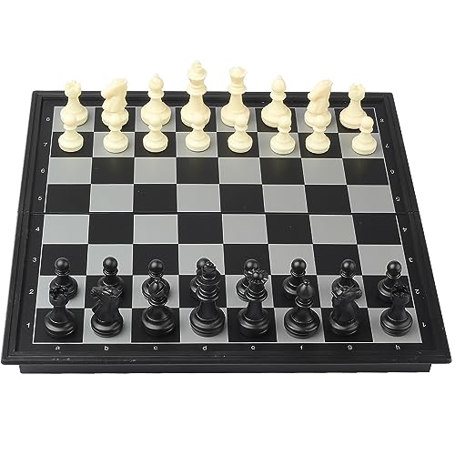 Cestamor Reiseschach Mini Schach Magnetisch Hochwertig Klappbare Schachbrett - Reise Schachspiel für Erwachsene Kinder - Chess Set 24x24 Zentimeter von Cestamor