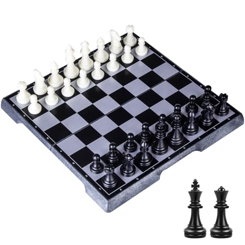 Verbesserung Schachspiel Magnetisch - Cestamor Reiseschach Hochwertig Klappbare Schachbrett - Reise Schachspiel für Erwachsene Kinder - Chess Set 19.5 Zentimeter von Cestamor