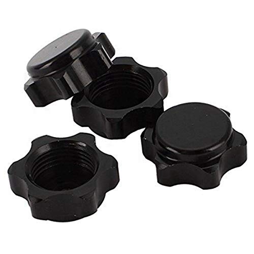 Cetfuro 4 Teilige Aluminium Rad Naben Abdeckung Anti Abdeckung 17 Mm Sechskant Mutter für 1/8 RC Auto, Schwarz von Cetfuro