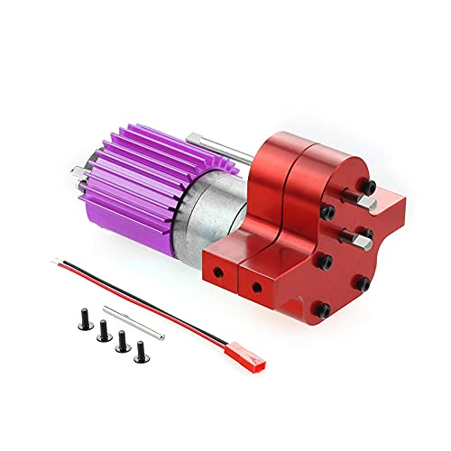 Cetfuro Metall 370 Motor Getriebe Getriebe Box für C14 C24 B24 B36 MN D90 D99 MN99S RC Auto Upgrade Teile,Rot von Cetfuro