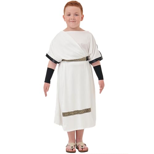 Cexiakong Boy Dressforfun Herrenkostüm römische Toga angenähte Schärpe Bordüren im Brokat Stil inkl Gürtel Armstulpen mit Deluxe Toga Kostüm Greek God Roman Set von Cexiakong