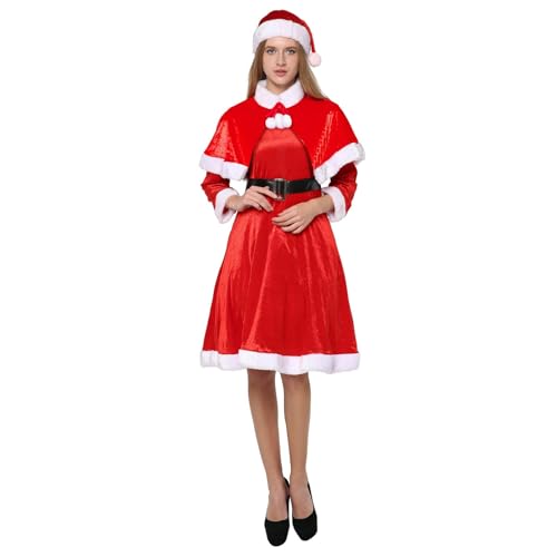 Cexiakong Damen WeihnachtsKostüm mit süßem Fräulein Weihnachtsmann Kostüm für Damen Weihnachtsmann Kostüm Miss kleidung Kostüm Kostüm Weihnachten kleidung von Cexiakong