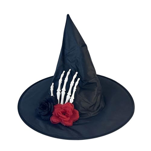 Cexiakong Hexenhut Schwarz Hexenhut Damen Zauberer Hut Hexen Deko Halloween Hexenhüte Outfit Zubehör Halloween Hexen Zubehör für Halloween Party Hüte Outfit Party Party Halloween Witch Hat Viking von Cexiakong