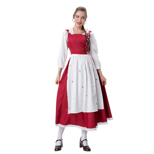 Cexiakong Mittelalter Kleidung Damen Kleid Renaissance Girl Mittelalter Kostüm Renaissance Kleidung Boy Girl Wikinger Kostüm für Halloween Karneval Fasching Outfit Partykleid Oktoberfest Dirndl Set von Cexiakong