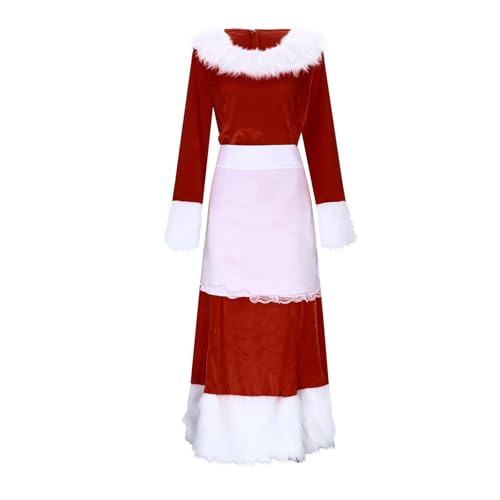 Cexiakong Weihnachtsmann Kostüm Herren Damen Weihnachtskleid O Ausschnitt Weihnachten Party Kleider Miss kleidung Xmas Kostüm Set Kostüm Weihnachtsfrau Zimmermädchen Weihnachten kleidung von Cexiakong