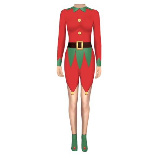 Damen Weihnachtself Elfen Kostüm Weihnachten Weihnachtsmann Helfer Kostüm Party Fashion Kostüm Elf kleidungs Helfer Wichtel WeihnachtsKostüm FaschingsKostüme Elf Verkleidung Weihnachten kleidung von Cexiakong