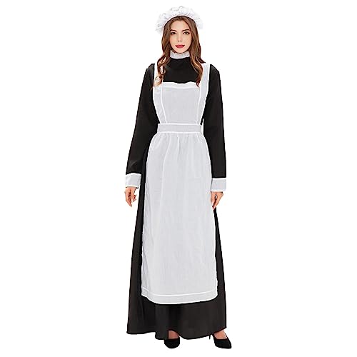 Halloween Kostüm Damen Geister Schwarze Geisterbraut böse Königin Schwarz Hexen Vampir Kleid Hexenkostüm Horror Halloween Nonne Kostüm Geisterbraut Kostüm Karneval Kostüm Outfits Set von Cexiakong