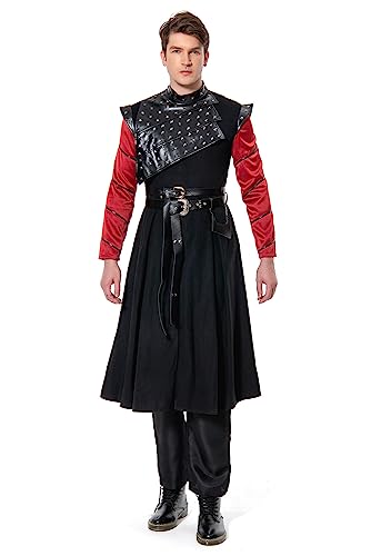 Chahouk Herren Daemon Targaryen Cosplay Kostüm Mantel Windbreaker Dragon Warrior Kostüm Trenchcoat Jacke Gürtel Anzug von Chahouk