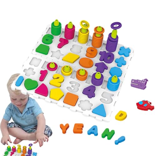 Chaies Alphabet-Matching-Spiel, Buchstaben-Matching-Puzzle | Holz-Buchstaben-Zahlen-Matching-Puzzlespiel - Form- und Farberkennungsspiel für Mädchen, Kinder von Chaies