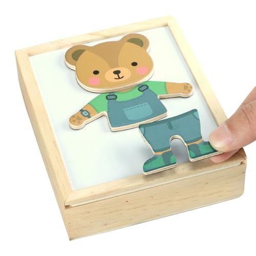 Chaies Anziehpuzzle für Kleinkinder, Bärenpuzzle aus Holz,Bären-Lernspielzeug für Vorschulkinder - Cartoon-Muster zum Sortieren und Zuordnen von Puzzles, Kleinkind-Puzzle, Kühlschrankmagnete für von Chaies