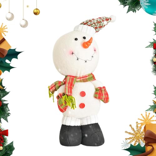 Chaies Ausgestopfter Schneemann,Schneemann-Stofftier, Weihnachtskissen in Schneemannform, Schneemann, weiches Kuscheltier, süßes Plüschtier für Kleinkinder, und Mädchen, weihnachtliche Heimdekoration von Chaies