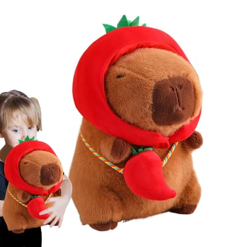 Chaies Capybara Plüschtier, Capybara Plüschtier | Kuscheltierpuppe mit weichem Gemüsemotiv,28 cm großes Capybara-Plüschspielzeug mit und Tasche, niedliche Heimdekoration für Wohnzimmer, Schlafzimmer, von Chaies